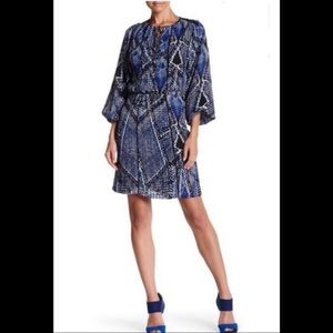 Parker Long Sleeve Dress Blue Oceanicq Sz s NWT